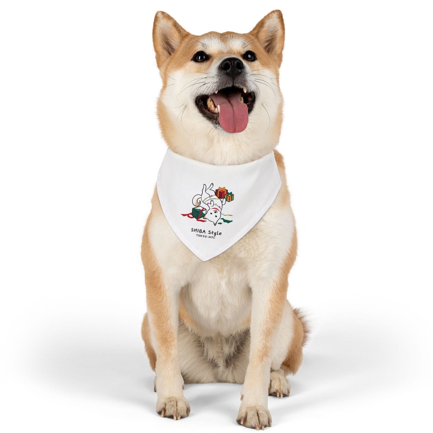 Pet Bandana Collar (Holiday Collection Cream Shiba)