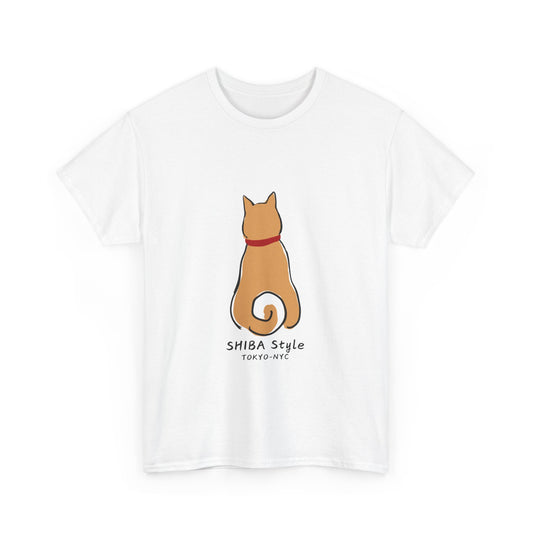 Shiba Style Unisex Heavy Cotton Tee - Cute Dog T-Shirt for Pet Lovers