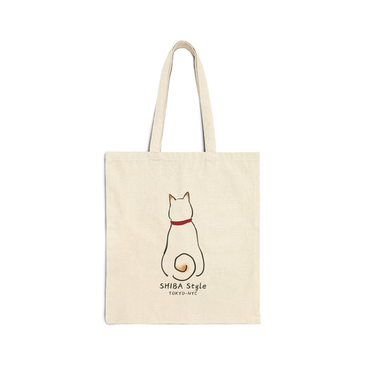 Cotton Canvas Tote Bag (CREAM SHIBA Style Logo)