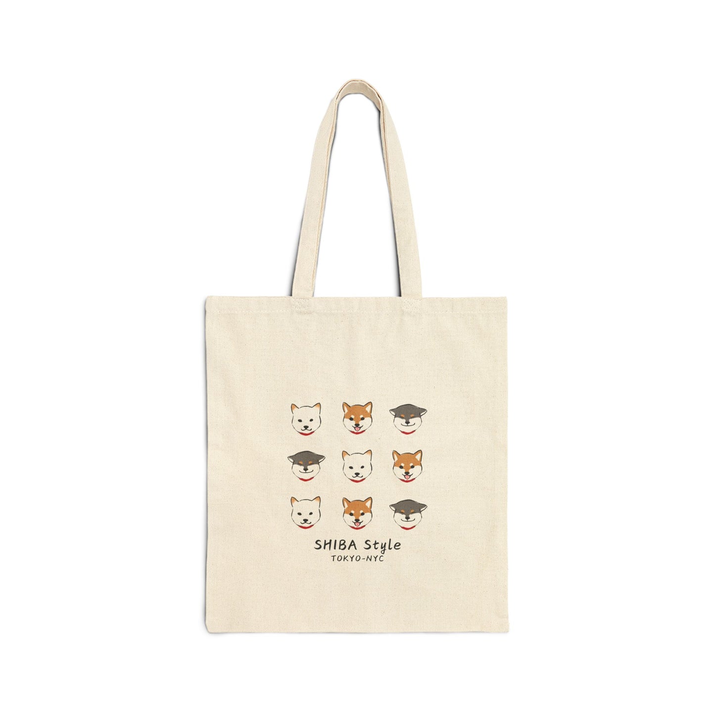 Cotton Canvas Tote Bag (SHIBA Faces)