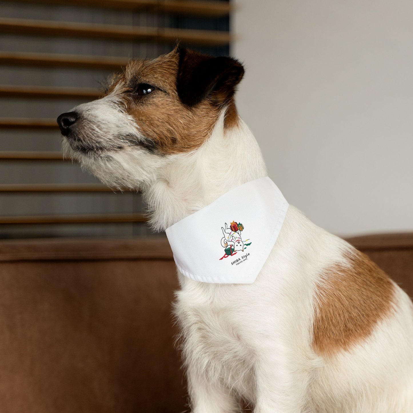 Pet Bandana Collar (Holiday Collection Cream Shiba)