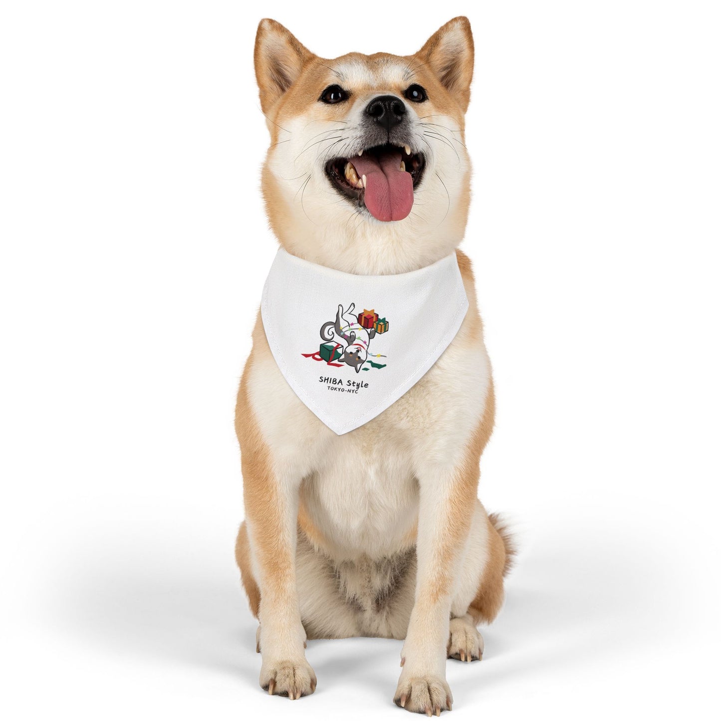 Pet Bandana Collar (Holiday Collection Black Shiba)