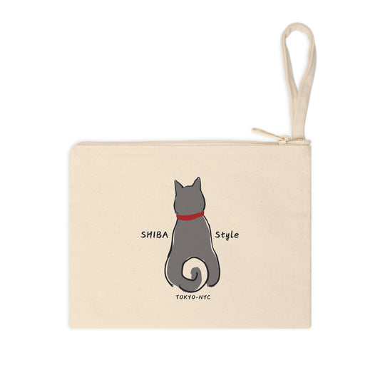 Accessory Zipper Pouch (BLACK SHIBA Style Logo)