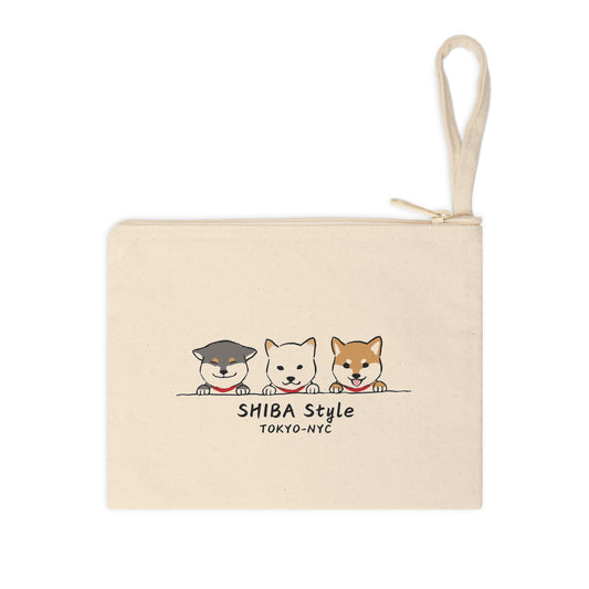 Accessory Zipper Pouch (Tri-color Shibas)