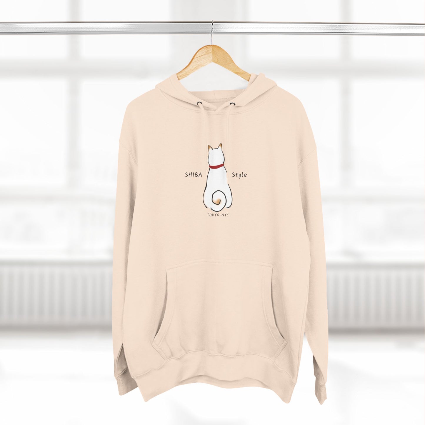 Fleece Hoodie (CREAM SHIBA Style logo)