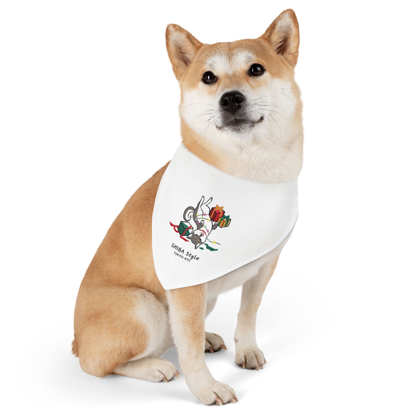 Pet Bandana Collar (Holiday Collection Black Shiba)