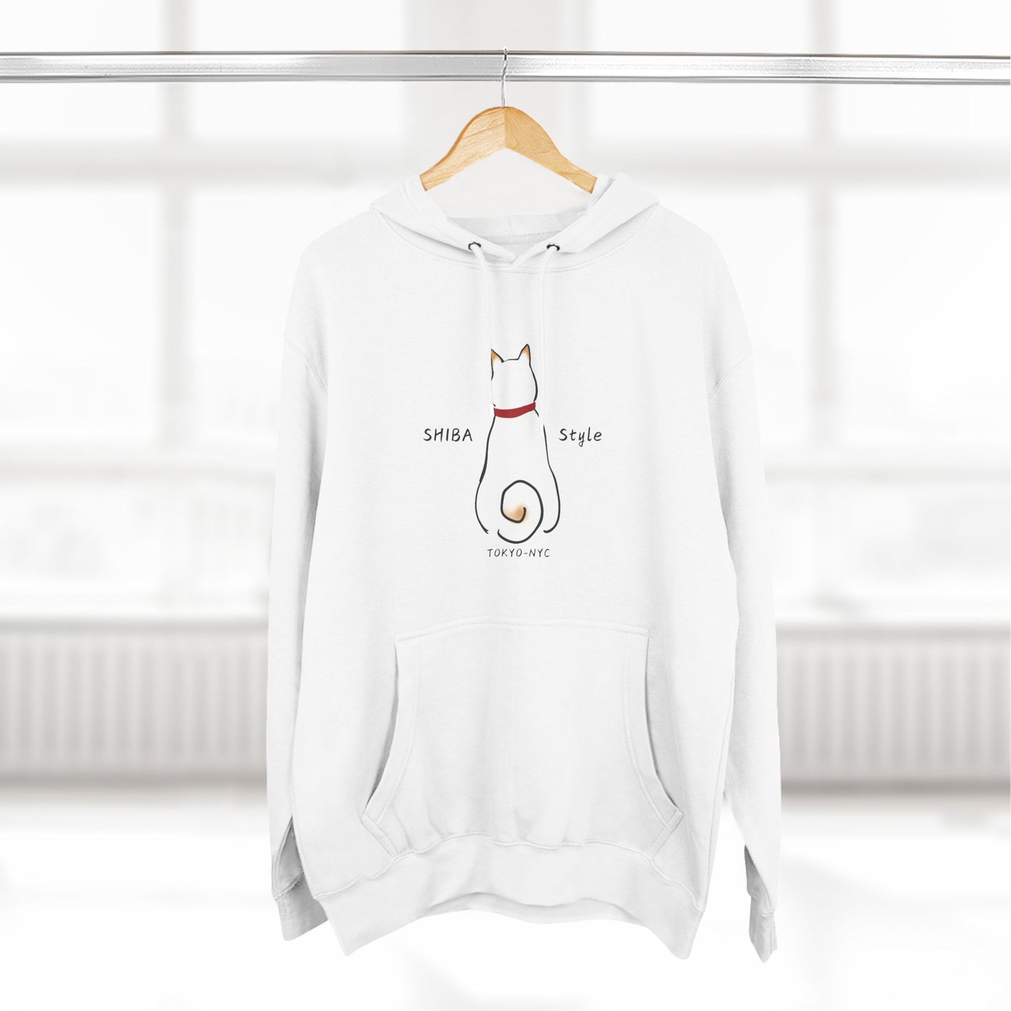 Fleece Hoodie (CREAM SHIBA Style logo)