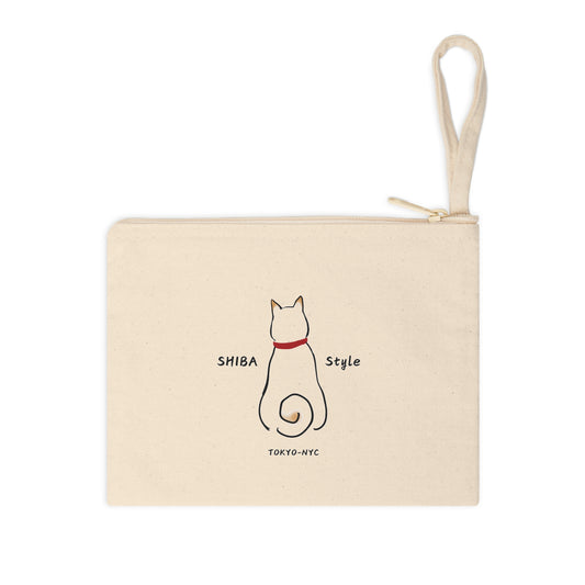 Accessory Zipper Pouch (CREAM SHIBA Style Logo)